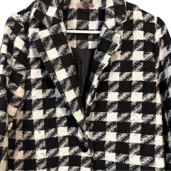 🌹 WILLOW & ROOT BLACK CHECKERED DRESS COAT - Picture 9 of 10